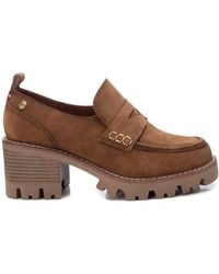 Xti - Suede Heeled Moccasins - Lyst