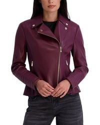 Kensie - Faux Leather Moto Jacket - Lyst