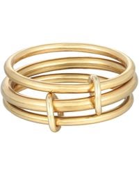 Adornia - Tarnish Resistant 18K Plated Three Band Connected Ring Set - Lyst