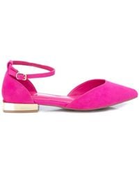 Xti - Suede Pointy Toe Ballet Flats - Lyst