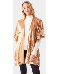 TRUEDAMES - Solid Velvet Shawl Poncho - Lyst