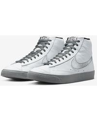 Nike - Blazer Mid 77 Dv7194-100 Smoke Gray Leather Sneaker Shoes Nr5774 - Lyst