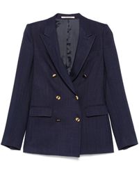 Tagliatore - Double-Breasted Blazer With Structured Shoulder Pads - Lyst