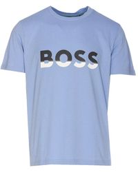 BOSS - Big Logo Jersey Cotton T-shirt Forever /asphalt Grey - Lyst