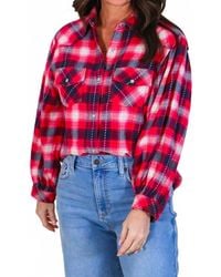 Ivy Jane - Plaid Print Flannel Top - Lyst