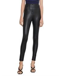 BCBGMAXAZRIA - Button-Front Leather Legging - Lyst