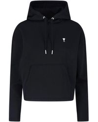 Ami Paris - Ami De Coeur Cropped Hoodie - Lyst
