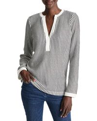 NIC+ZOE - Nic+Zoe Zig Zag Split Neck Top - Lyst