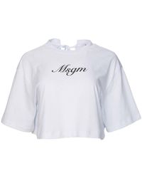MSGM - Open-Back Cropped T-Shirt - Lyst