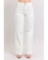Judy Blue - High Waist Double Button Trouser Wide Jeans - Lyst