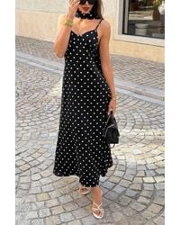 TRUEDAMES - Sleeveless Bodycon Polka Dot Slip Dress - Lyst