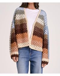 Elan - Stripe Sweater Cardigan - Lyst