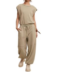 Listicle - Athleisure French Terry Loose Jogger Jumpsuit - Lyst