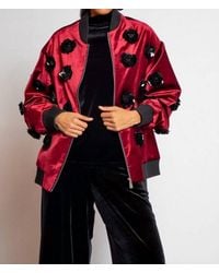 Eva Franco - Velvet Floral Embroidered Bomber Jacket - Lyst