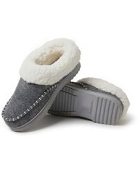 Dearfoams - Nyla Felted Plaid Moccasin Toe Clog Slipper - Lyst
