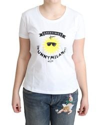 Moschino - Cotton Sunny Milano Print T-Shirt - Lyst