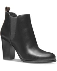 MICHAEL Michael Kors - Evaline Heeled Bootie Faux Leather Almond Toe Booties - Lyst