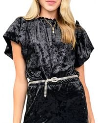 Ivy Jane - Velvet Flounce Blouse - Lyst