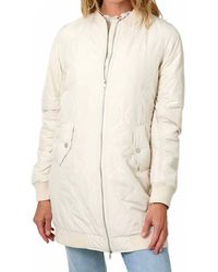 Mystree - Quilted Long Bomber Jacket - Lyst