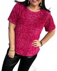 Jodifil - Sequins Textured Pop-Color Top - Lyst