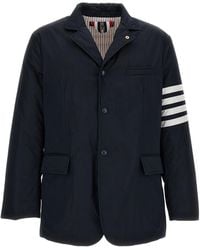 Thom Browne - Down-Filled Overcoat With Signature 4-Bar Stripe Motif - Lyst