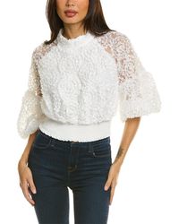 Gracia - Ribbon Mesh Blouse - Lyst
