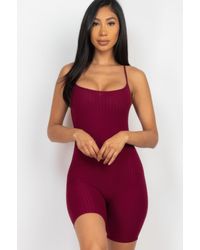 TRUEDAMES - Ribbed Bodycon Romper - Lyst