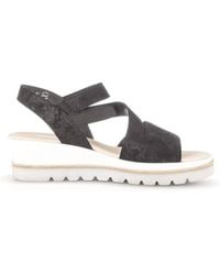Gabor - Leather Wedge Sandals - Lyst