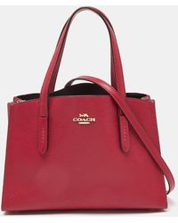 COACH - /pink Grained Leather Charlie Carryall Tote - Lyst