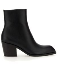 Gianvito Rossi - Smooth Leather Ankle Boots With Pointed Toe - Lyst