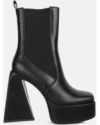 LONDON RAG - Frosty High Platform Block Heel Chelsea Boot - Lyst