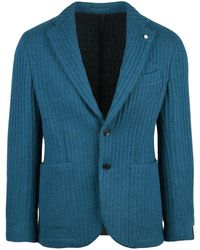 L.B.M. 1911 - Knit Blazer With Ribbed Texture And Two-Button Closure - Lyst