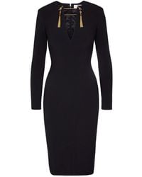 Elisabetta Franchi - Slim-Fit Midi Dress With Chain And Tassel Detail - Lyst