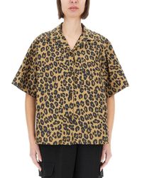 Aspesi - Animal Print Short Sleeve Top - Lyst