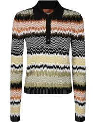 Missoni - Zigzag Pattern Polo Sweater - Lyst