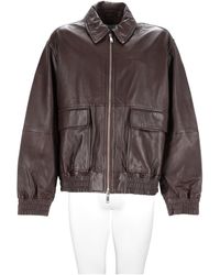 Studio Nicholson - Lambskin Leather Classic Collar Jacket - Lyst