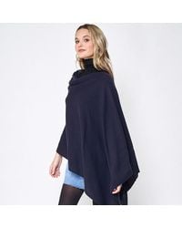 TRUEDAMES - Solid Scarf Poncho - Lyst