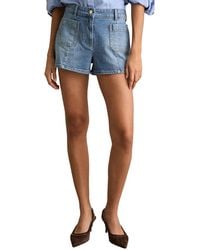 Reiss - Kira Denim Patch Pocket Short - Lyst