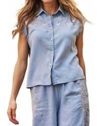 EsQualo - Chambray Top - Lyst