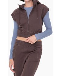 Mono B - Mineral Washed French Terry Hooded Vest - Lyst