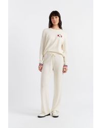 Chinti & Parker - Cream Wool-Cashmere Snoopy Nautical Wide-Leg Track Pants - Lyst