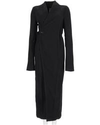 Rick Owens - Wrap-Style Structured Virgin Wool Coat - Lyst