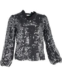 RIXO London - Moss Stripe Peasant Blouse - Lyst
