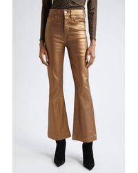 Veronica Beard - Carson Metallic Cropped Flare Jeans - Lyst