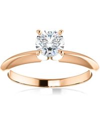 Pompeii3 - 1/2 Ct Lab Grown Diamond Solitaire Engagement Ring 14k White Rose Or Yellow Gold - Lyst
