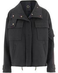 Giorgio Armani - Cashmere Jacket With High Collar And Multi-Pocket Design - Lyst