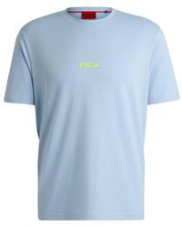 HUGO - Cotton-jersey Relaxed-fit T-shirt With Double Logo - Lyst