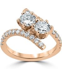 Pompeii3 - 1 Cttw Diamond 2 Stone Forever Us Engagement Anniversary Ring - Lyst