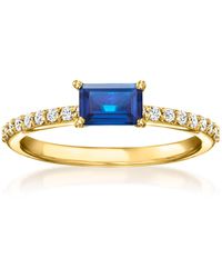 RS Pure - By Ross-Simons Lab-Grown Sapphire Ring With Lab-Grown Diamonds - Lyst