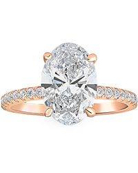 Pompeii3 - Certified 2 1/2ct Oval Diamond Engagement Ring 14k Rose Gold Lab Grown - Lyst